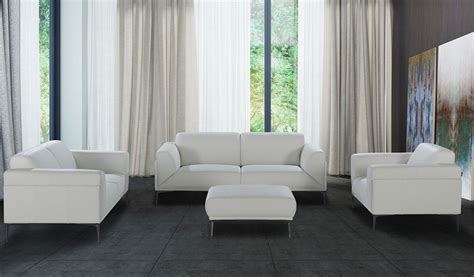 A sofa set is a living room essential that cannot be compromised on. Manhattan Contemporary White Leather Sofa Set Sacramento ...