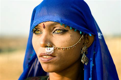 Portrait Of A Very Beautiful Woman From The Rajasthani Bhopa Tribe