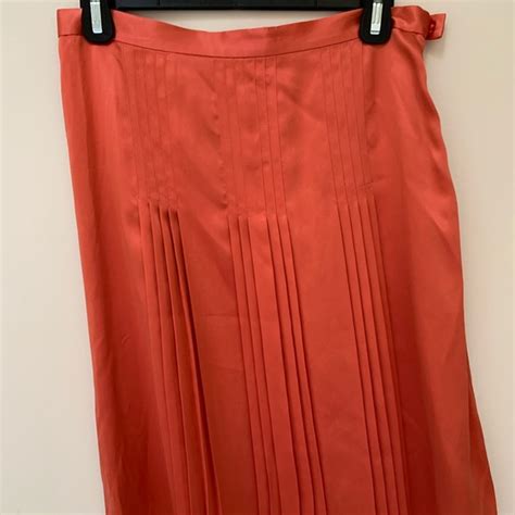 Marc Jacobs Skirts Marc Jacobs Orange Silk Pleated Skirt Poshmark