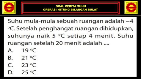 Soal Cerita Suhu Operasi Hitung Bilangan Bulat YouTube