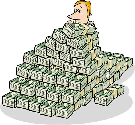 Businessman And Big Pile Of Money Concept Cartoon 2012211 Vector Art At