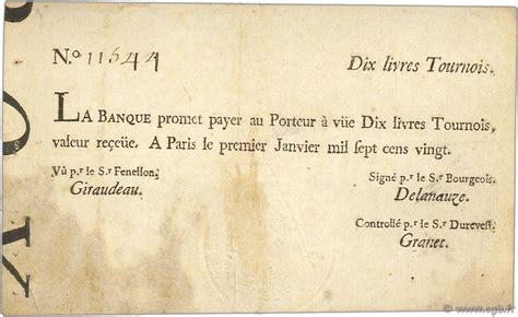 10 Livres Tournois Frankreich 1720 Dor20 P260001 Banknoten