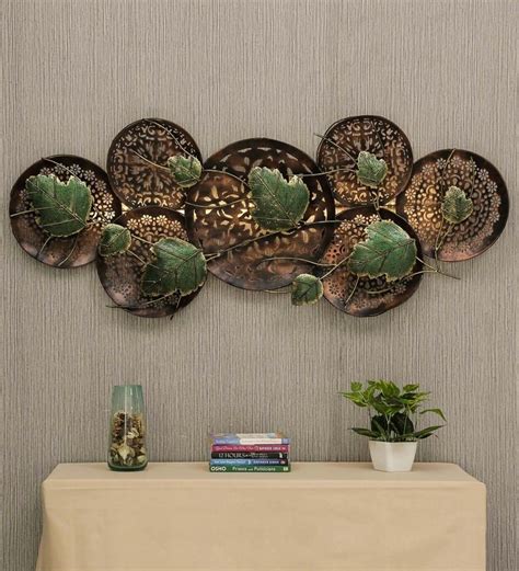 Buy Wrought Iron Decorative Leaf Wall Art With Led In Multicolour By Desert Oak Online Floral