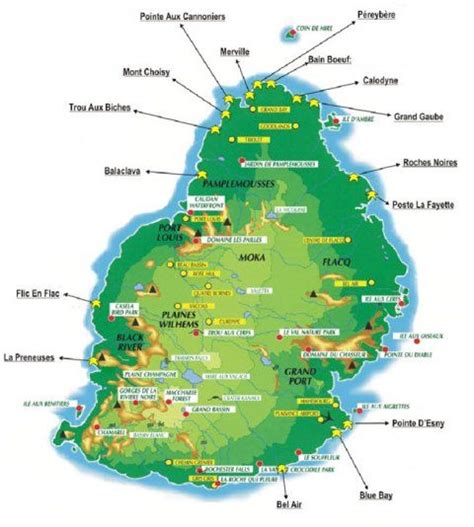 Ile Maurice Carte Touristique Carte