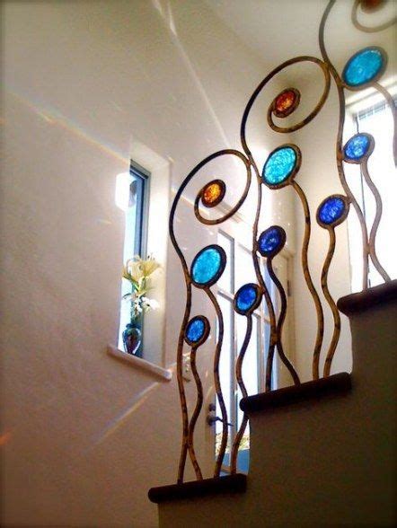 39 Ideas For Wrought Iron Stairs Railing With Glass Stained Glass Art Mosaic Glass Stained