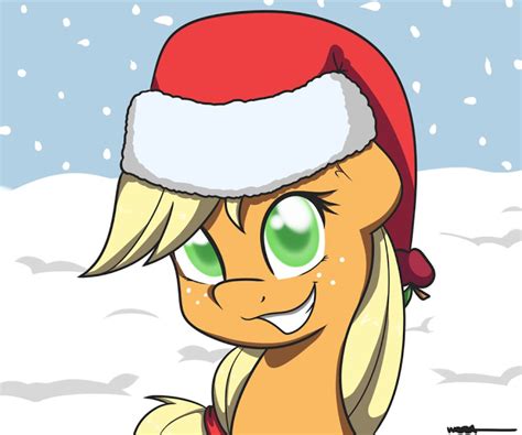 Applejack Wearing A Santa Hat My Little Pony Friendship Is Magic