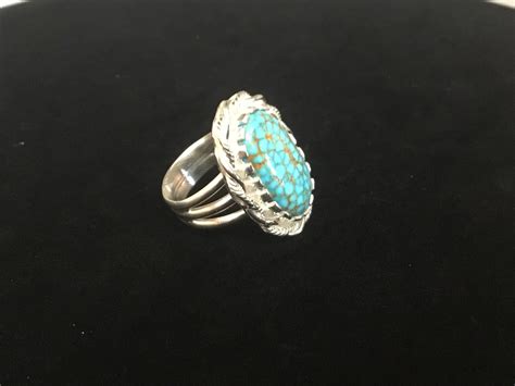 Handmade Sterling Silver Turquoise Ring Kingman Red Web Turquoise