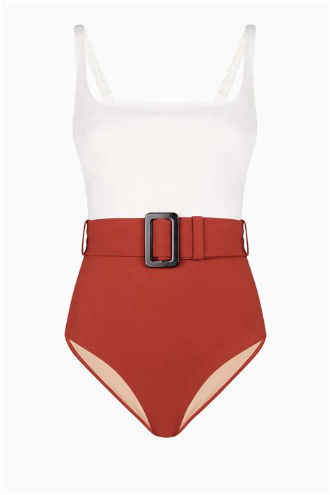 Shop Evarae Red Cassandra One Piece Swimsuit In Econyl® For Women Ounass