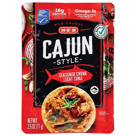 H E B Select Ingredients Cajun Style Chunk Light Tuna Pouch Shop