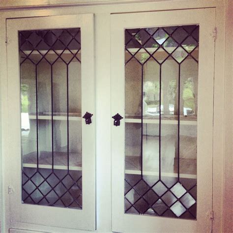 Leaded glass inserts for kitchen cabinets. Leaded glass doors on built in | Leaded glass door, Glass ...