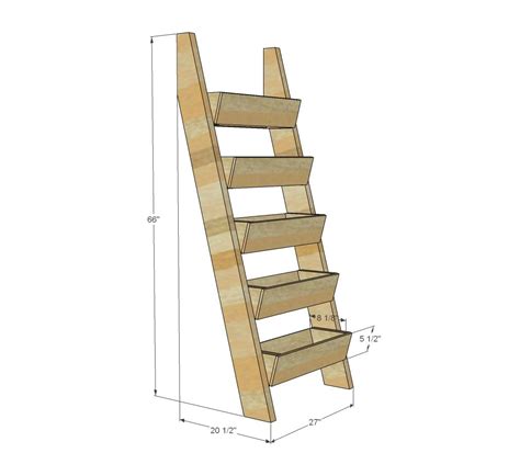 Tip:use an end wall to center the base board on the width of the front wall. Cedar Vertical Tiered Ladder Garden Planter | Garden ...