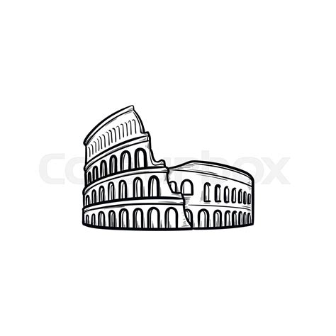 Rome Coliseum Hand Drawn Outline Doodle Icon Stock Vector Colourbox