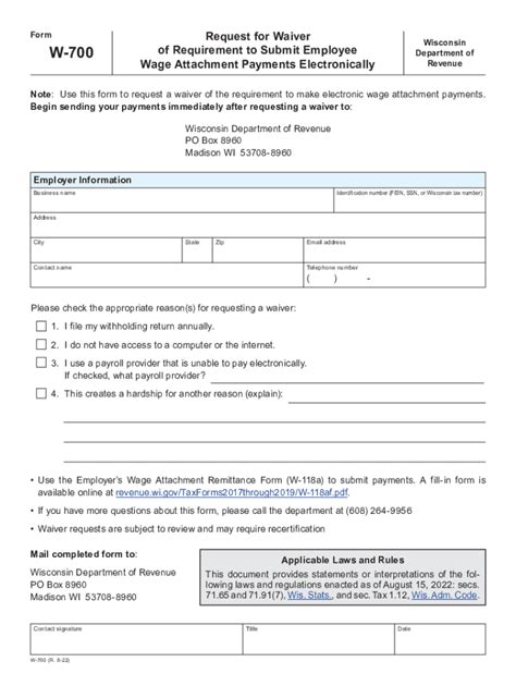 Wi Dor W 700 2020 2022 Fill Out Tax Template Online Us Legal Forms