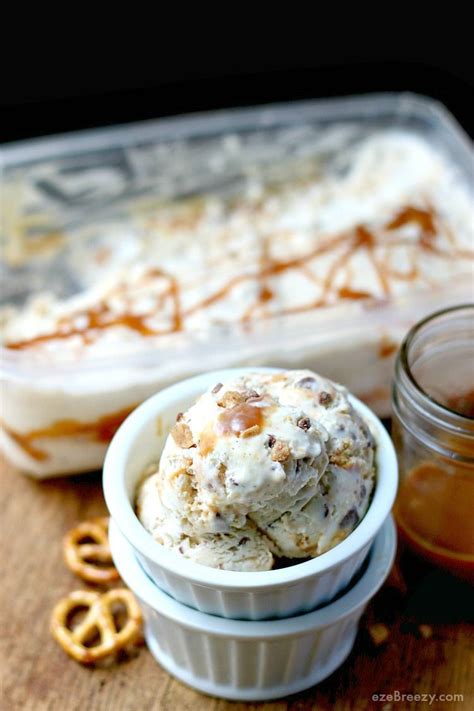 Irresistible No Churn Salted Caramel Toffee Ice Cream Recipe Toffee