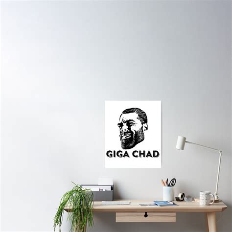Giga Chad Meme Poster By Rhynes02 Redbubble