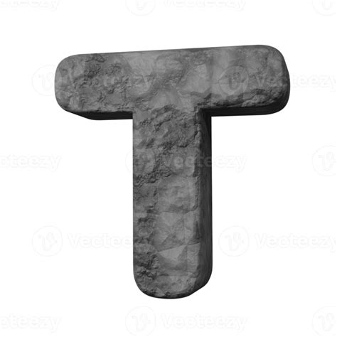Stone Text Effect Letter T 3d Render 16325782 Png