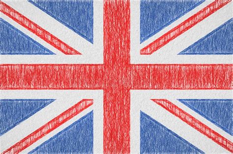 United Kingdom Flag Pencil Drawing Stock Illustration Illustration Of