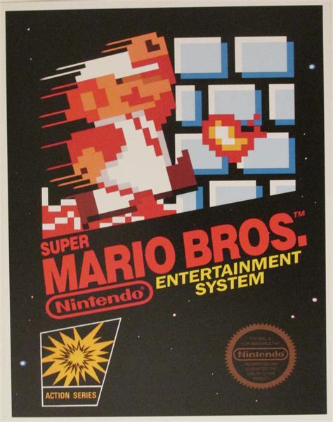 Nintendo Super Mario Bros Nessnes Retro Video Game Box Art Etsy