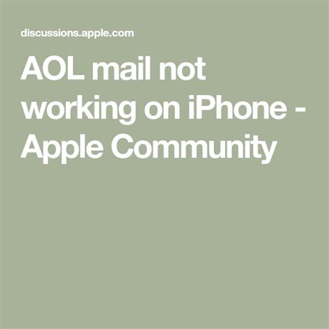 Aol Mail Not Working On Iphone Apple Community Aol Mail Iphone