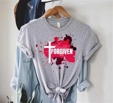 Forgiven Shirt Christian Tee Religious Shirt Cross Shirt Etsy
