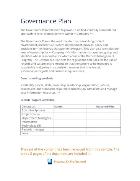 Explore Our Image Of Records Management Plan Template For Free