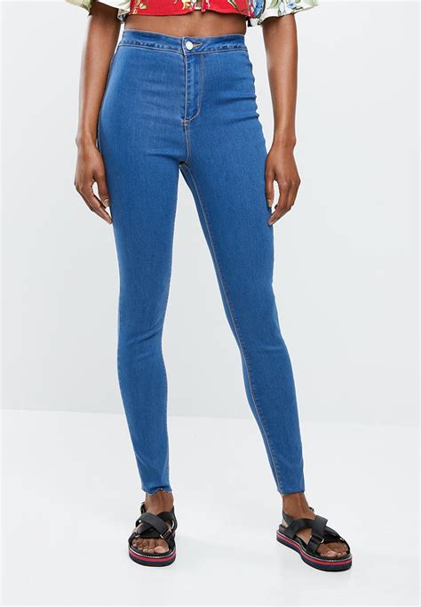 Vice High Waisted Skinny Denim Blue Missguided Jeans