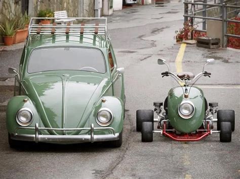 A Volkswagen Beetle Fender Is Repurposed Into A Vintage Style Kart