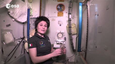Keeping in mind since there is no gravity at space, the forces of cohesion and adhesion which distinguish water from other liquids make water stick on. Italian Astronaut Samantha Cristoforetti Gives a Video ...