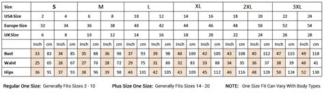 Size Guide Size Chart Sewing Measurements Size Chart For Kids Women