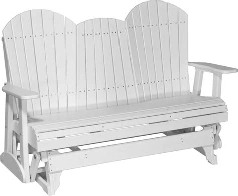 Amish Luxcraft 5ft Poly Adirondack Patio Glider Bench 2 3 Seater With