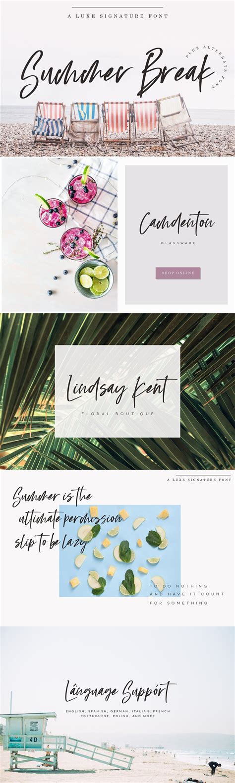 ✓ click to find the best 12 free fonts in the lively style. Summer Break Font in 2020 | Signature fonts, Summer break ...