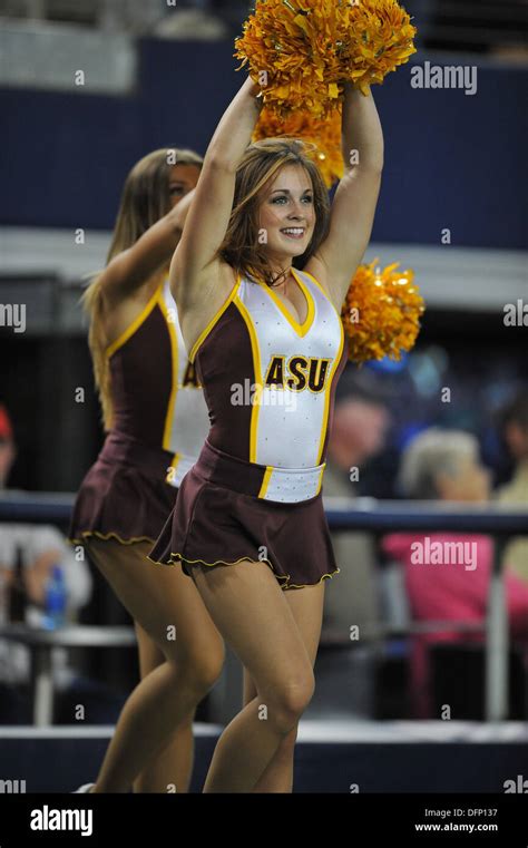 Arizona State Cheerleaders Perform During An Ncaa College Football Game