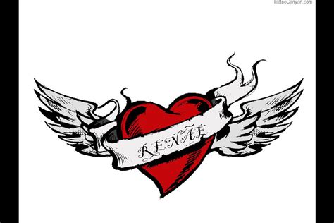 Heart Tattoo Designs With Names Clipart Best