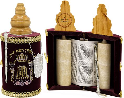 Torah Scroll Complete Sefardic Sefer Torah Ldrens Torah Maroon Velvet