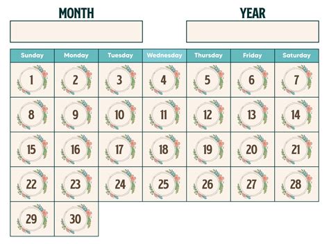 10 Best Printable Spring Calendar Numbers Pdf For Free At Printablee