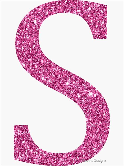 Pink Glitter Letter S Sticker For Sale By Devinedesignz Redbubble