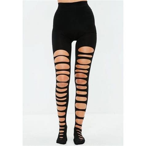 missguided ripped striped pantyhose 17 liked on polyvore featuring black pantyhose striped