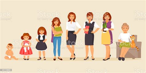 Female Age Stages Stock Illustration Download Image Now Women