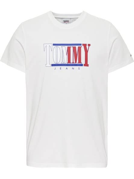 Camiseta Tommy Jeans Blanca Con Logo Pecho