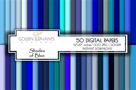 50 Shades Of Blue Solid Colour Digital Paper Seamless Sc 528505