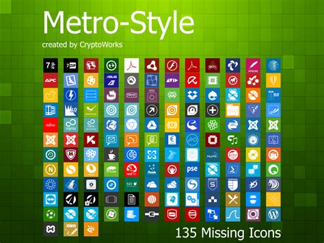 135 Windows 8 Metro Style Icons Graphicro Freebies For Designers