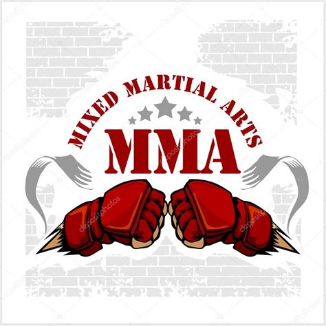 Mma Mixed Martial Arts Emblem Badges — Stock Vector