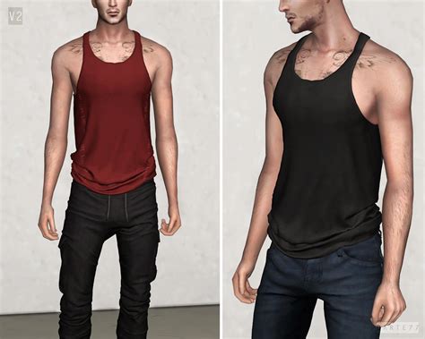 Another Awesome Version Of Tank Tops Created By Darte77 Fav Fav Artist Sims 4 Male Clothes