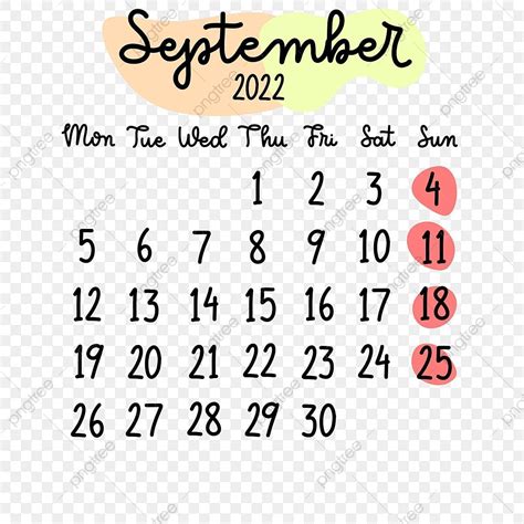 September Calendar Png Image Handlettering September 2022 Calendar