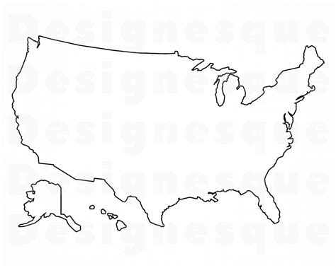 Cut Files For Silhouette United States Map Silhouette Svg Us Map