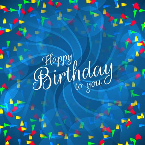 Happy Birthday Text With Colorful Confetti Vector Art At Vecteezy