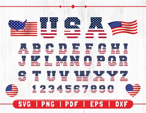 Usa Flag Alphabet Svg America Font America Alphabet Etsy Uk