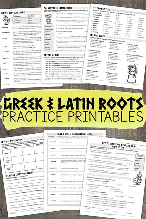 Greek And Latin Roots Worksheets 6th Grade