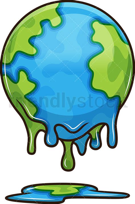 Melting Earth Cartoon Vector Clipart Friendlystock