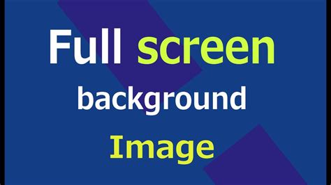 Html Background Image Full Screen W3schools Canvas Depot